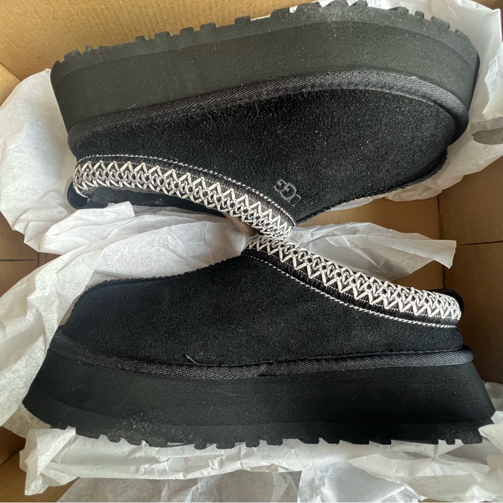 Ugg Women's Tazz Tasman Platform Slipper Black Size 10 New